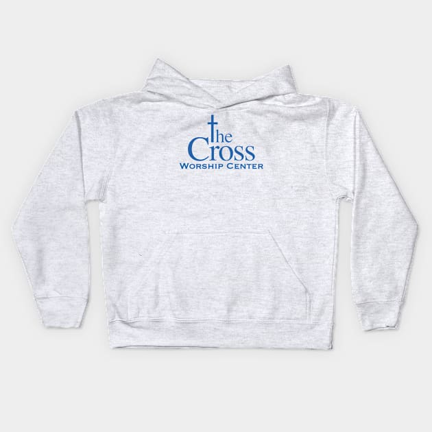 TCWC classic logo in Blue letters Kids Hoodie by thecrossworshipcenter